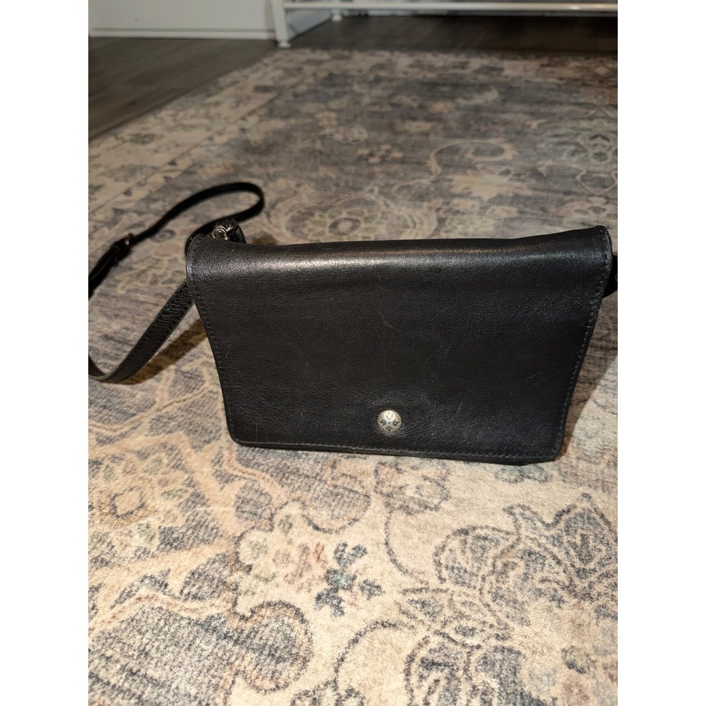 Patricia Nash Black Leather Crossbody Convertible Purse